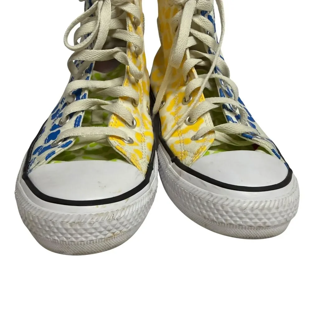 Converse All Star Wild High Top Animal Print Sneakers Shoes Rainbow Youth 5.5
